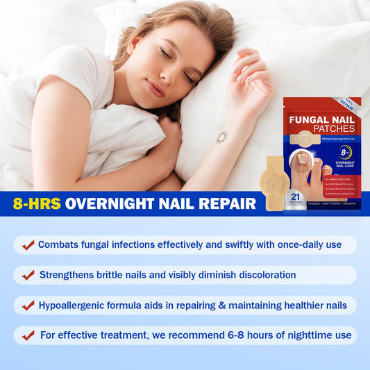Fungal Nail Patches 2Pack -Toenail Treatment Extra Strength 21Pcs- Nail Repair for Restores Damaged Nails and Appearance of Discolored