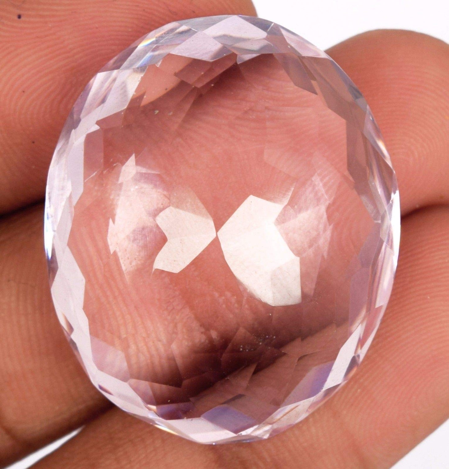 GEMHUB Oval Cut Pink Topaz Stone 65.50 Ct. Faceted Translucent Loose Gemstone Beads for Jewelry Making