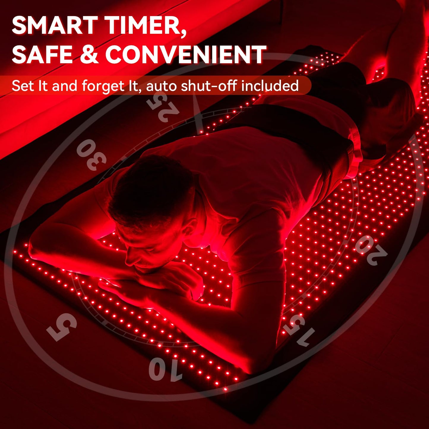 Extra Large Red Light Therapy Mat, High-Density LEDs Full Body Red Light Therapy, 660nm & 850nm Dual Wavelengths, Foldable Red Light Therapy Blanket with Timer, 76.8" x 33.4"
