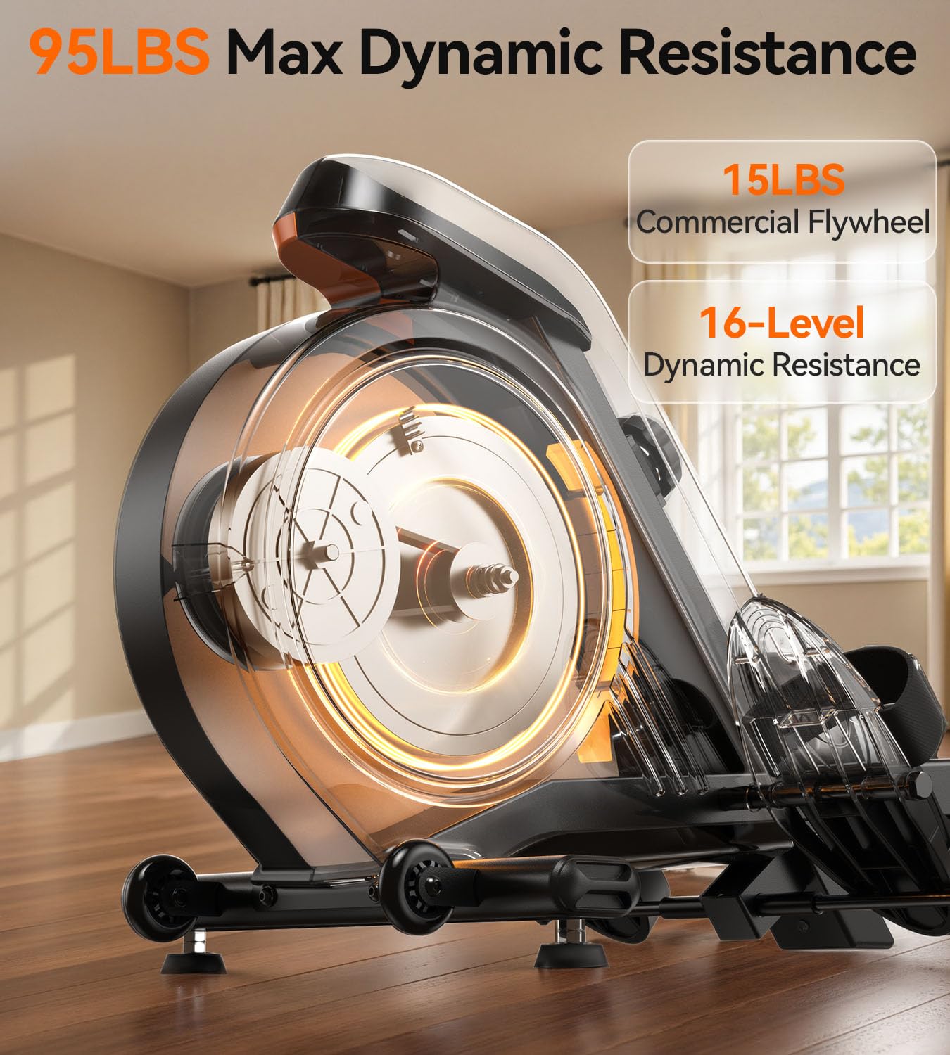 YOSUDA PRO Magnetic Rowing Machine for Home Use-Foldable Rower with 350lbs Weight Capacity and 16 Level Resistance