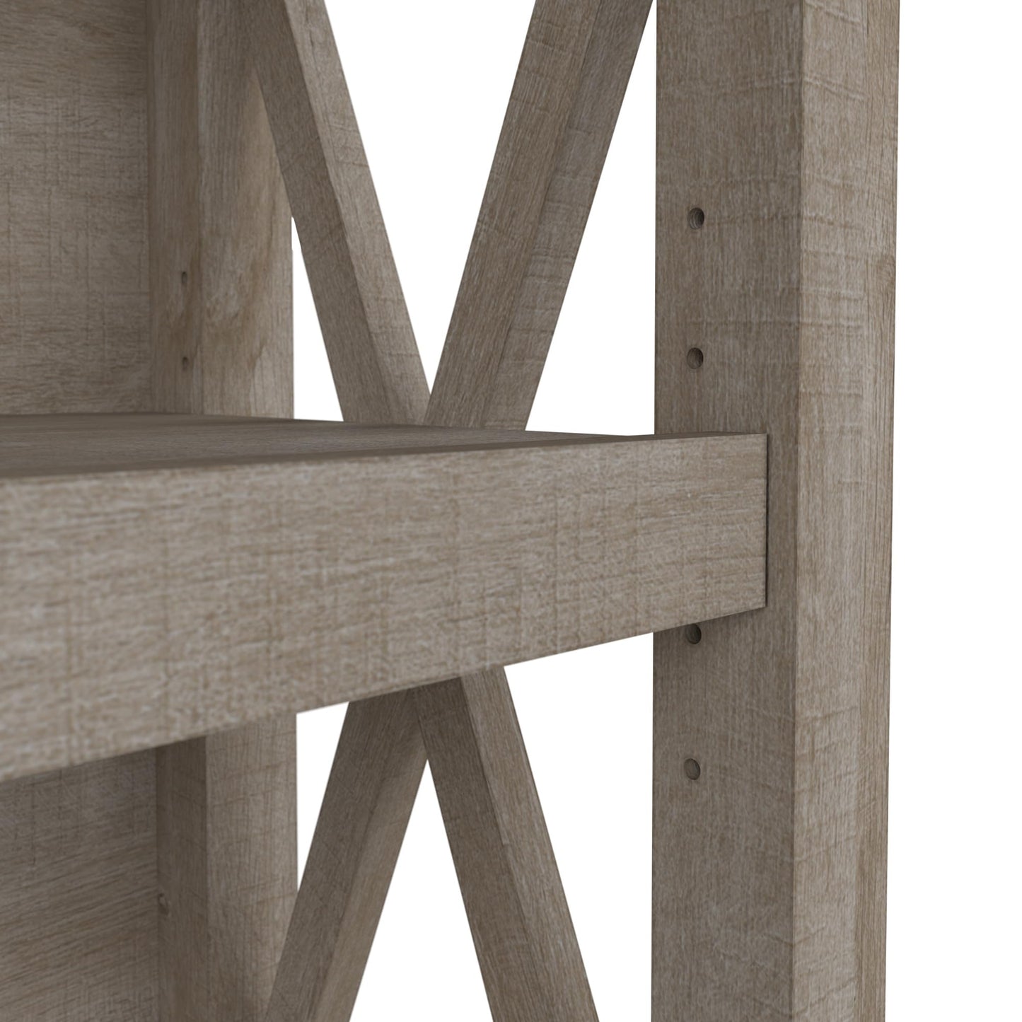 Bush Home Tall 5 Shelf Bookcase for Living Room or Home Office, Large Bookshelf, Modern Farmhouse Style, Key West Collection, Washed Gray
