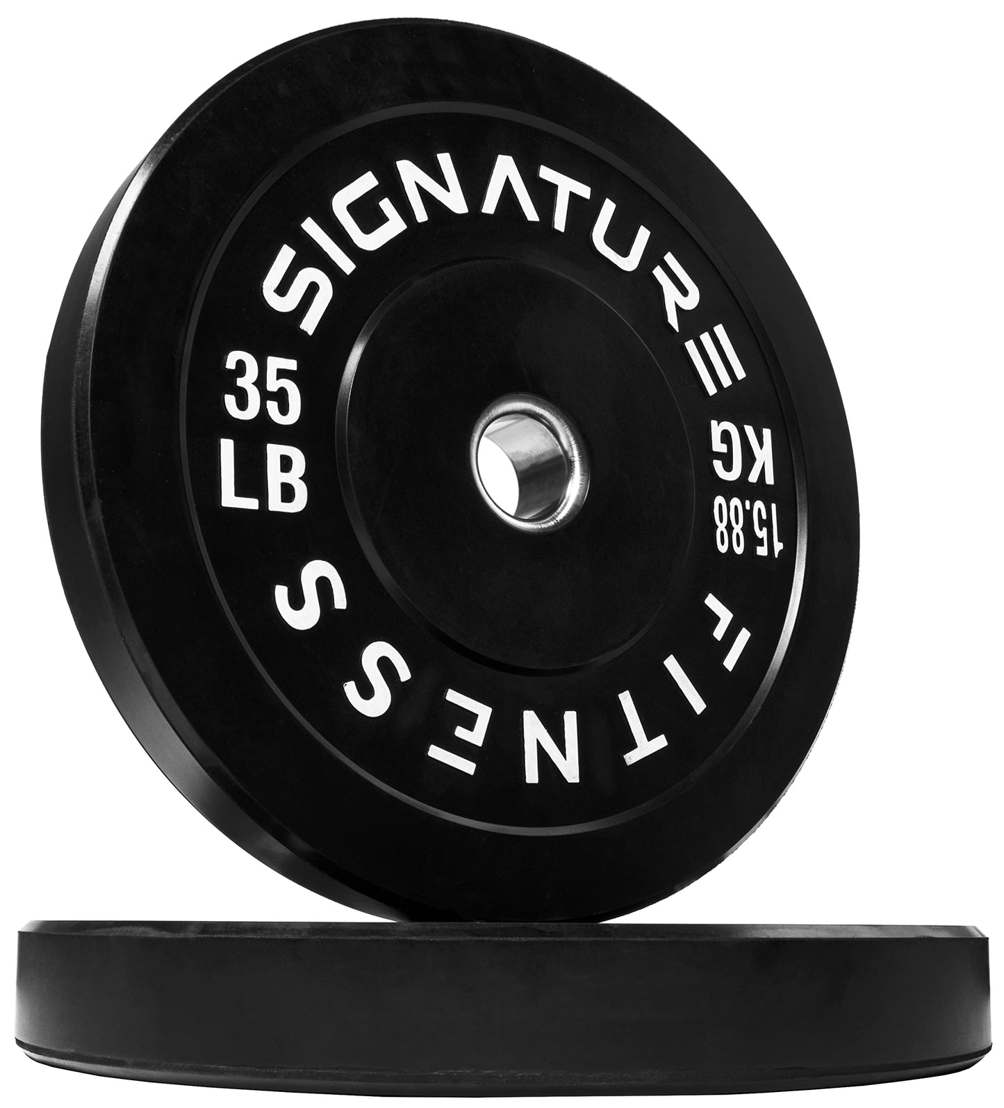 Fitvids 2" Olympic Bumper Plate Weight Plates with Steel Hub, 35LB, Pair