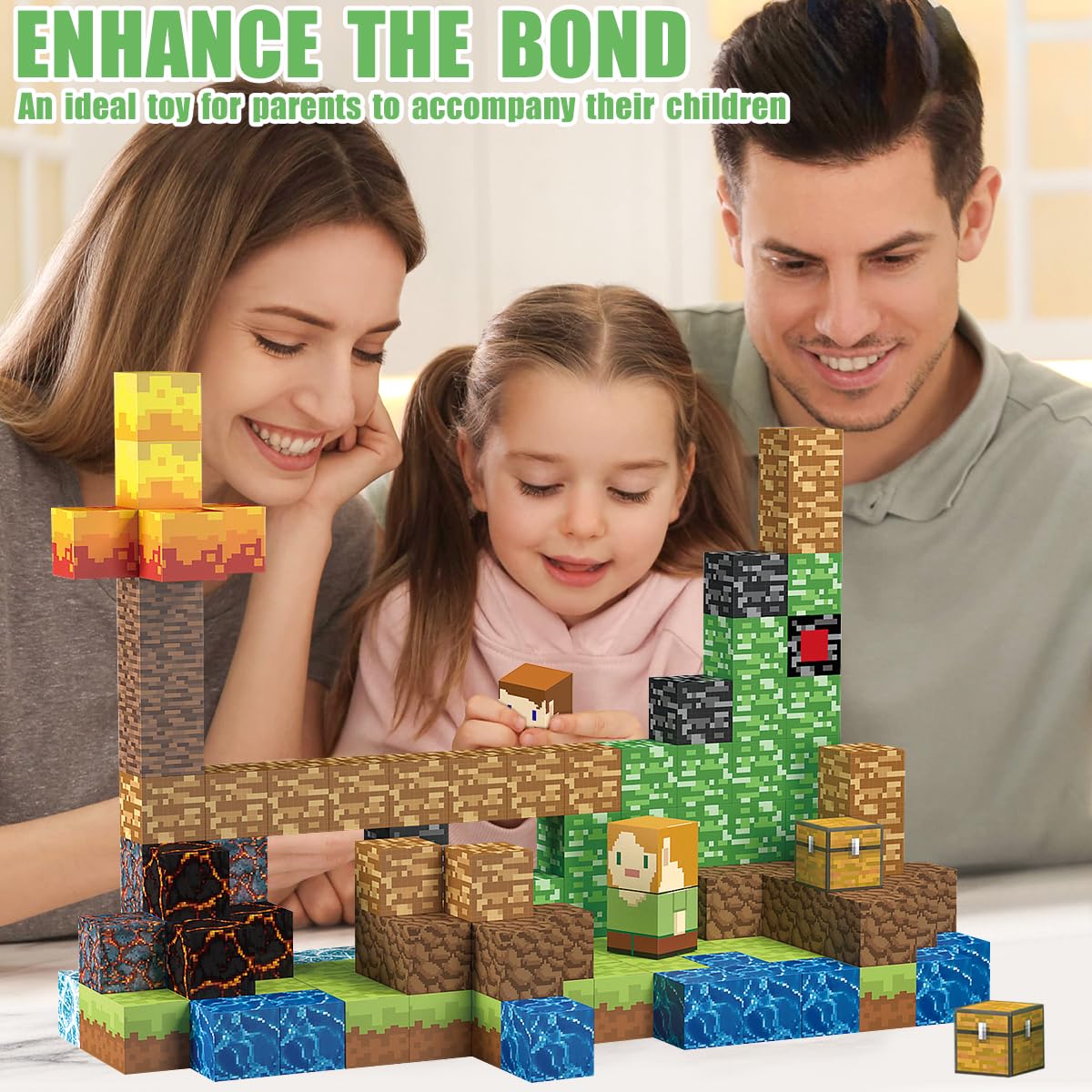 AIDYVOI 160 PCS Magnetic Blocks Building Toys, Build 3D Magnetic Building Blocks Set for Kids Ages 3+, Magnet Blocks STEM Sensory Educational Christmas Birthday Gifts Construction Toys