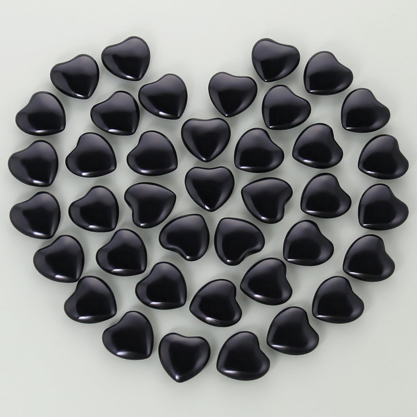 Namzi 20 Packs of Tumbled Polished Natural Black Obsidian Crystals Heart Stones, Crystals and Healing Stones Quartz Bulk for Wicca, Reiki, Healing Energy, Chakra Stones, Witchcraft Supplies