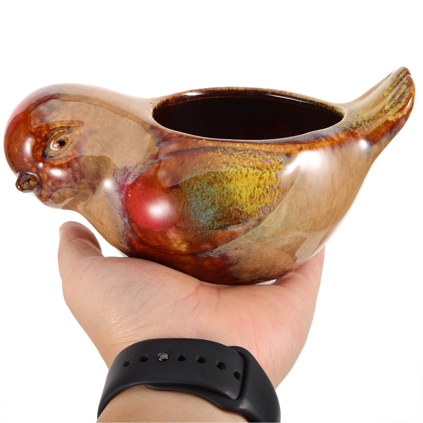 JOYOFREELY Ceramic Bird-Shaped Succulent Planter Pot for Indoor Balcony Plants Small Decorative Flower Pot Porcelain Pottery Plant Container for Home Garden