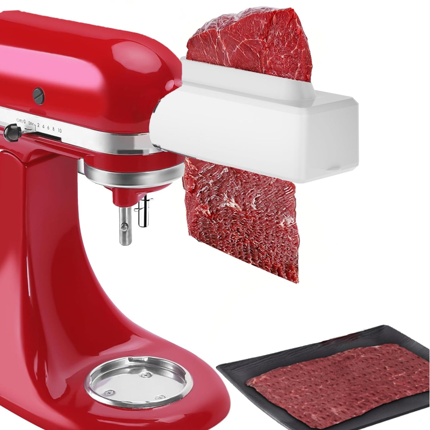 GOKALL Meat Tenderizer Attachment for Kitchenaid Stand Mixers, 3 Adjustable Thickness Meat Tenderizer Machine, Steak Cuber Processor Accessories for Effortless Meat Preparation, Dishwasher Safe