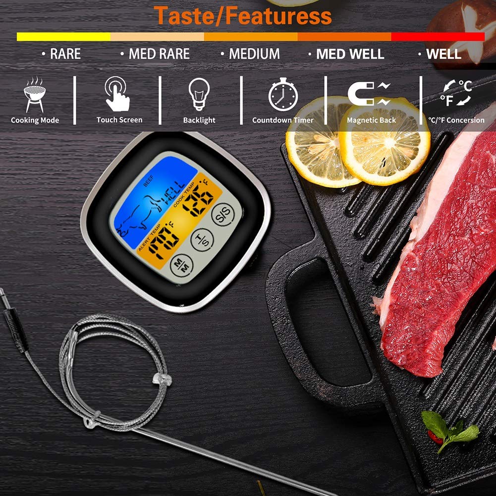 MVUYO Digital Kitchen Thermometer Meat Barbecue Food Temperature Measurement Tool