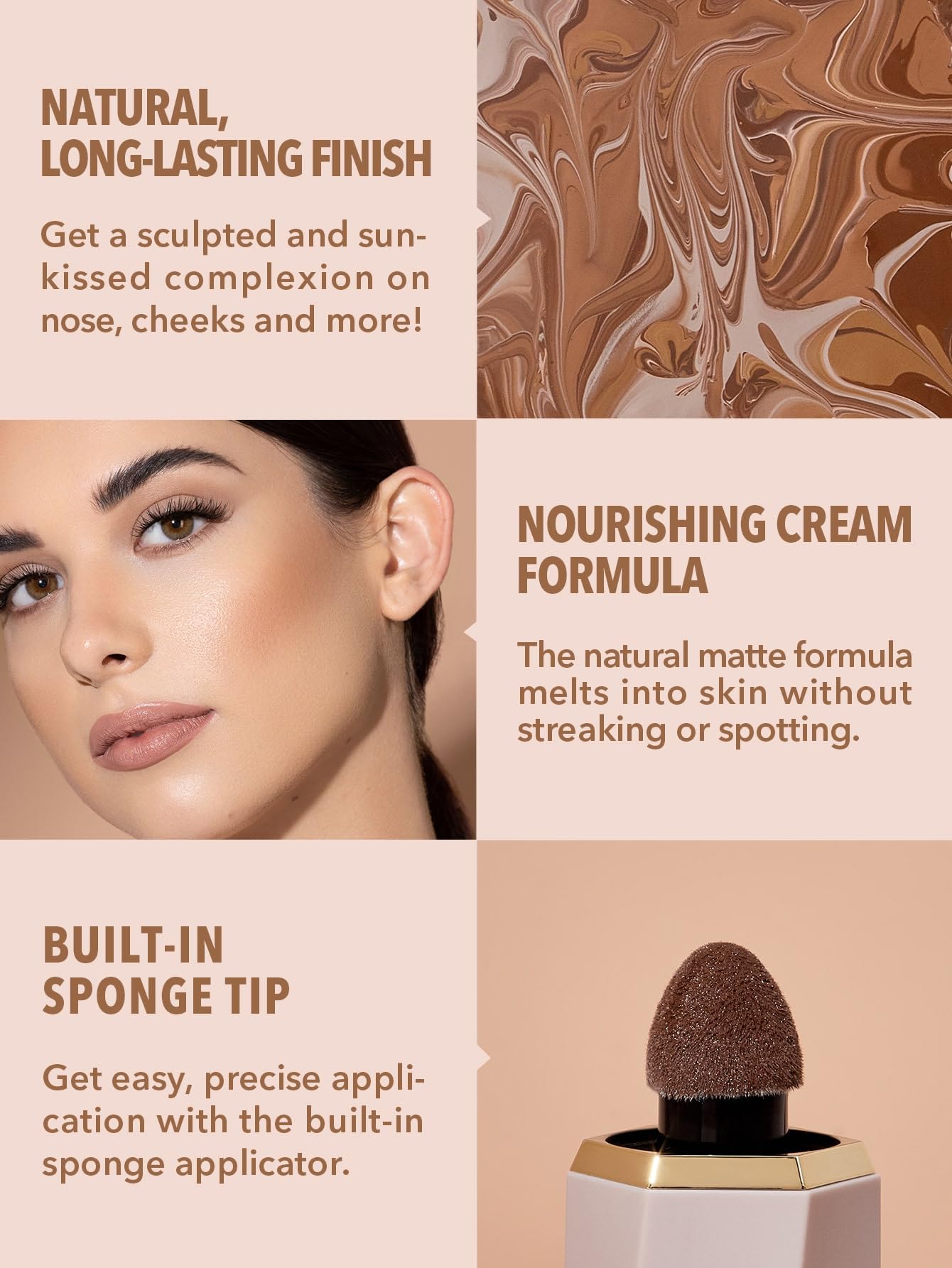 SHEGLAM Sun Sculpt Liquid Contour Stick Long Lasting Cream Bronzer Makeup-Warm Honey