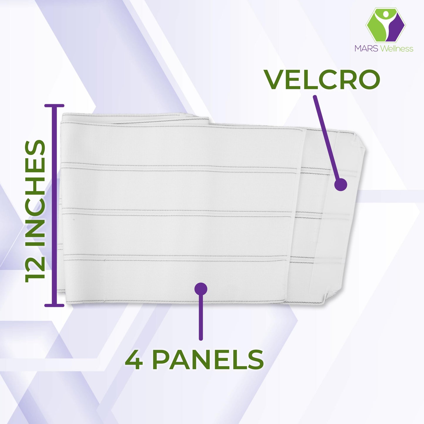MARS WELLNESS Premium Plus Size Bariatric Abdominal Binder - 12" 4 Section/Panel - Bariatric Binder Abdominal Brace for Men or Women - Fits Waist Sizes 55"" - 72"""