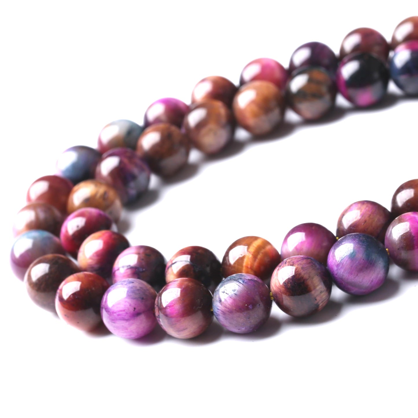 Natural Starry Sky Rose Pink Tiger Eyesr Stone Beads for Jewelry Making DIY Bracelet Necklace Jewelry Making 1 Strand 15.5inch 35PCS 10MM