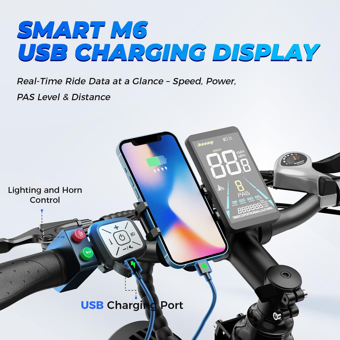 M1 Electric Bike for Adults with 1800W Peak Motor, 26'' x 4.0'' Fat Tire Electric Bike, 48V 17.5Ah Battery, 85 Miles Electric Mountain Bike, 36MPH 7 Speed Electric Bicycle with Front and Rear Baskets