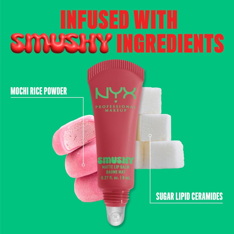NYX PROFESSIONAL MAKEUP Smushy Matte Lip Balm, Tinted Lip Moisturizer with Soft, Matte Finish - Snuggle SZN (Blush Nude)