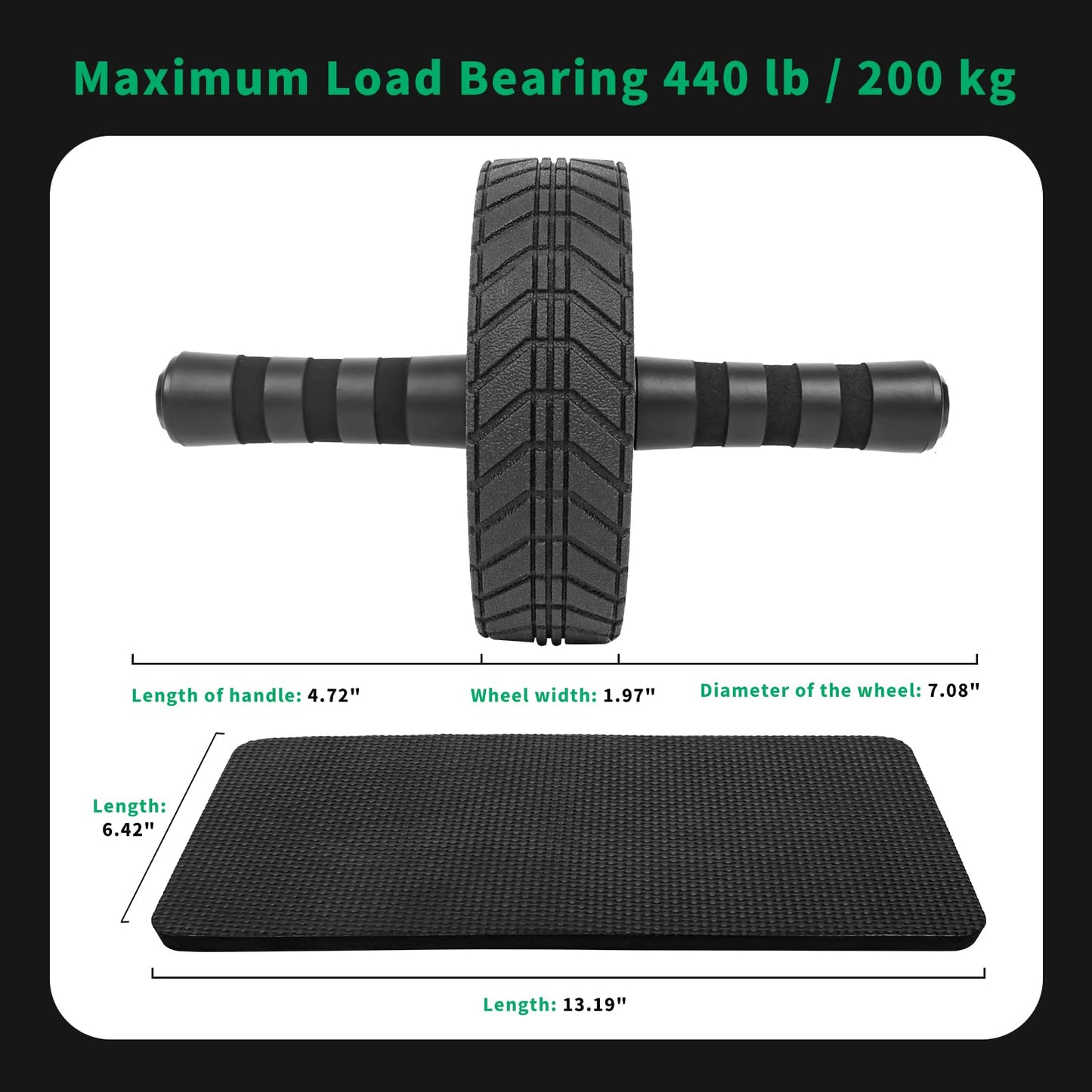 Ab Roller Wheel - AGREJO Ab Workout Equipment for Abdominal & Core Strength Training, Home Gym Fitness Equipment, Exercise Wheel for Men Women (Green)
