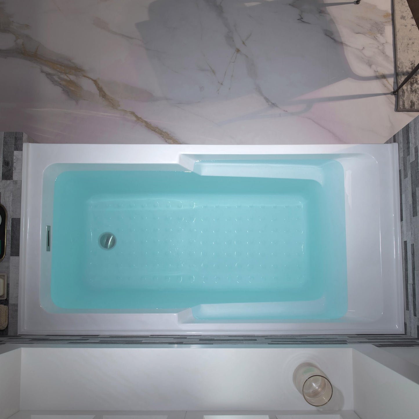 WOODBRIDGE 60" Acrylic Rectangular Alcove Soaking Bathtub in White with Right Drain, Brushed Nickel Pop-Up Drain Included BA6030R