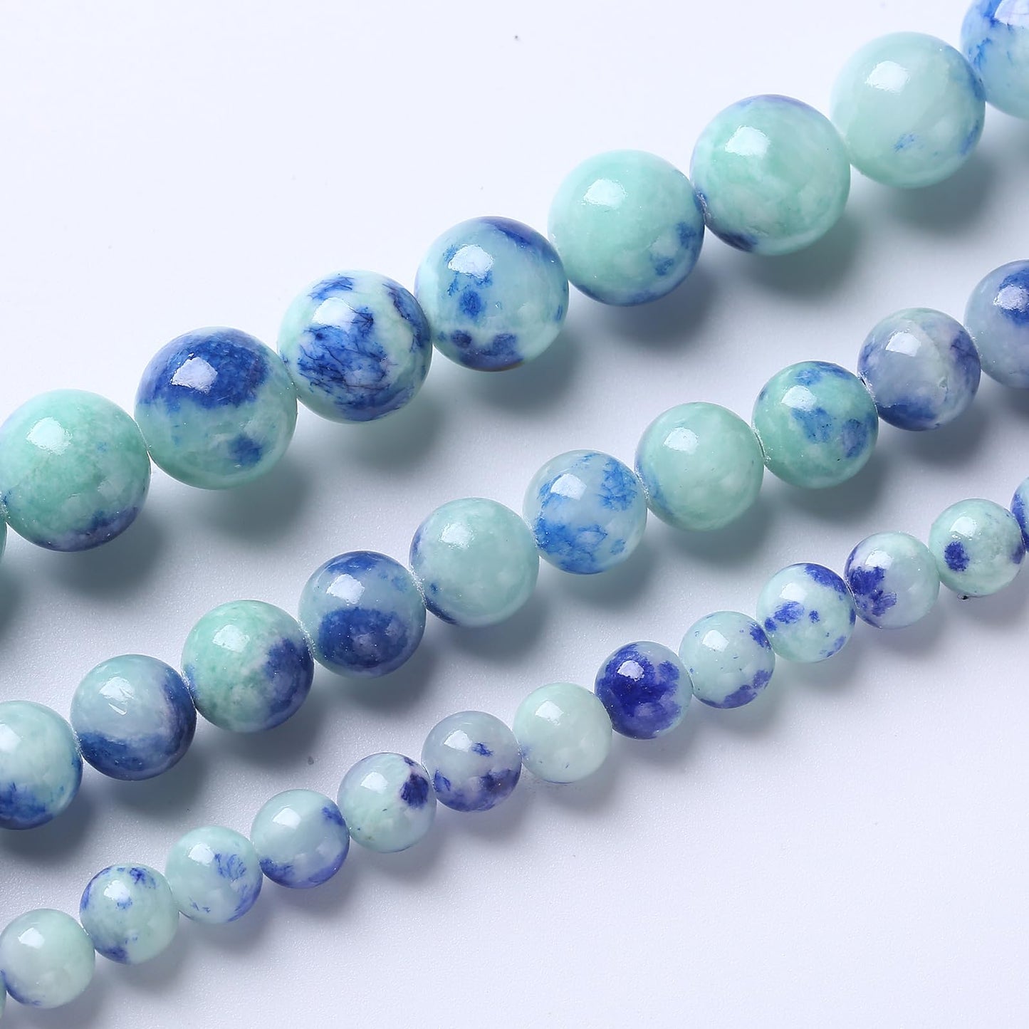60pcs 6mm Natural Blue Green Persian Jade Stone Beads for Jewelry Making Round Loose Spacer Beads DIY Bracelets Necklaces 15" (6mm, Blue Green Jade)