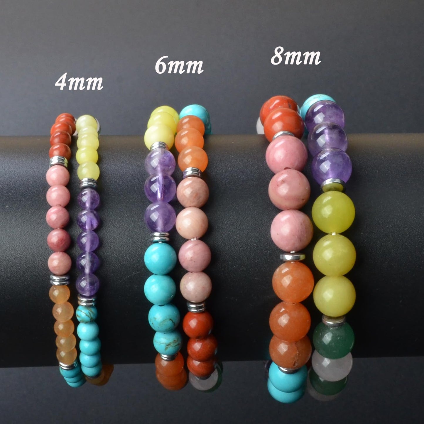 CHCCOYE 6mm Natural Healing Gemstone Bracelet Handmade Yoga Stretch Elastic Bracelet Stress Relief Crystal Jewelry for Men and Women (6mm All things cute)