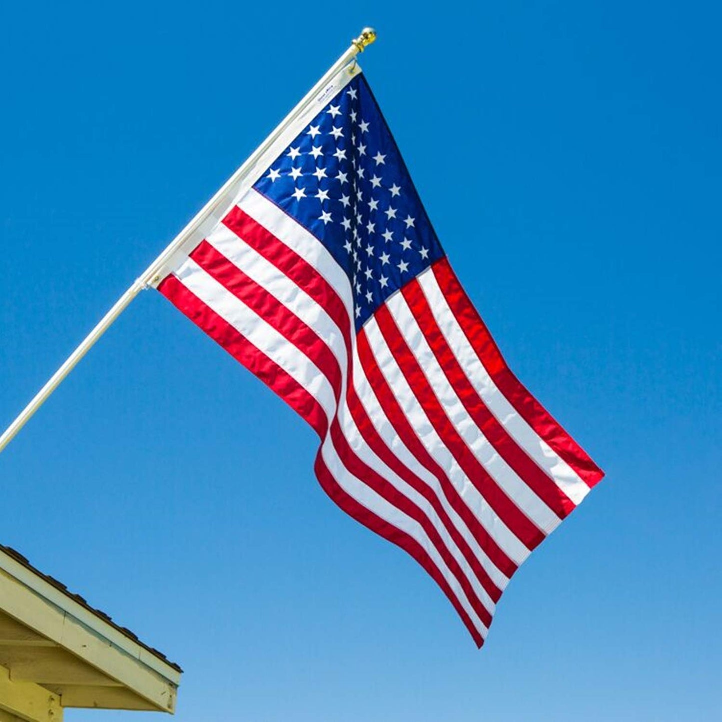 Grace Alley American Flag: 3x5 FT US Flag - 100% Made in USA. Embroidered Stars, Sewn Stripes and Brass Grommets. Fade Resistant, Heavy Duty, Long Lasting Nylon for Outdoor Durability.