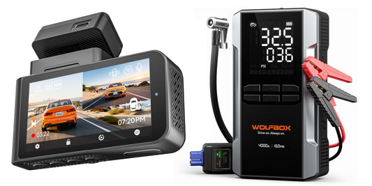 WOLFBOX 4000A Jump Starter with 160PSI Air Compressor & X3 Dash Cam
