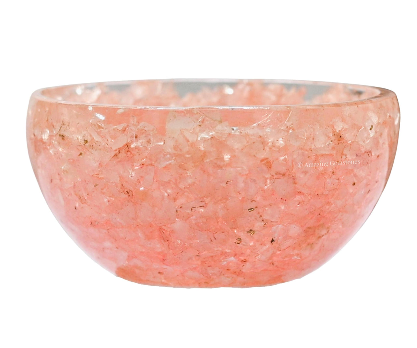 Amazing Gemstone Rose Quartz Orgonite Orgone Crystal Gemstone Bowl - 2" Orgonite Rose Quartz Crystal Bowl for Meditation, Crystals and Healing Stones Gift and Protection