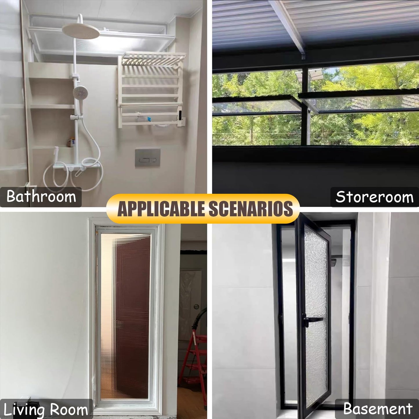 36x24in Windows for houses, 360° Rotation Sliding Window, Flush Mount Rotating Ventilated Windows, Basement Window with Tempered Glass, for Bathroom/Kitchen/Warehouse/Playhouse (White, 36x24in)