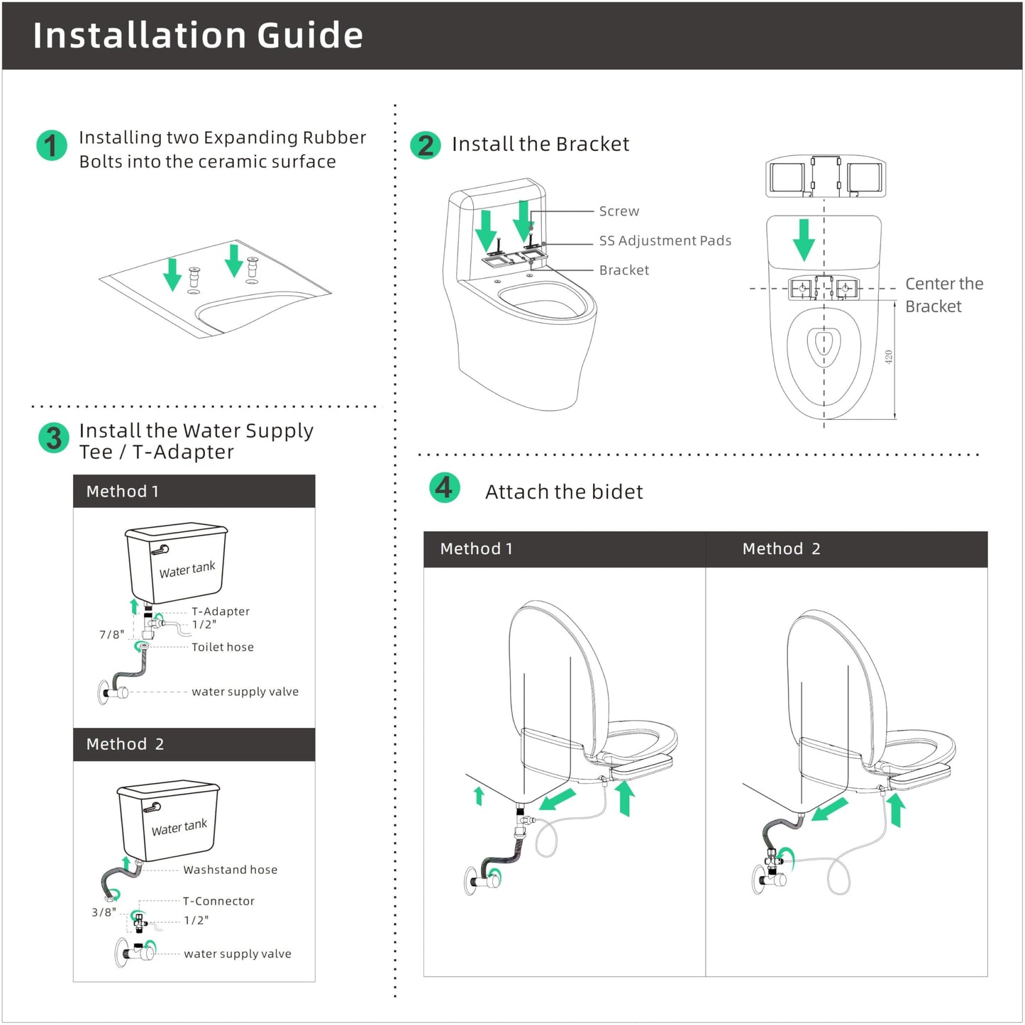 WONDERSKY Elongated Bidet Toilet Seat, Smart Heated Toilet Seat with Warm Water and Dryer, Soft Close Bidet Seat with Adjustable Temperature, Stainless Steel Nozzle