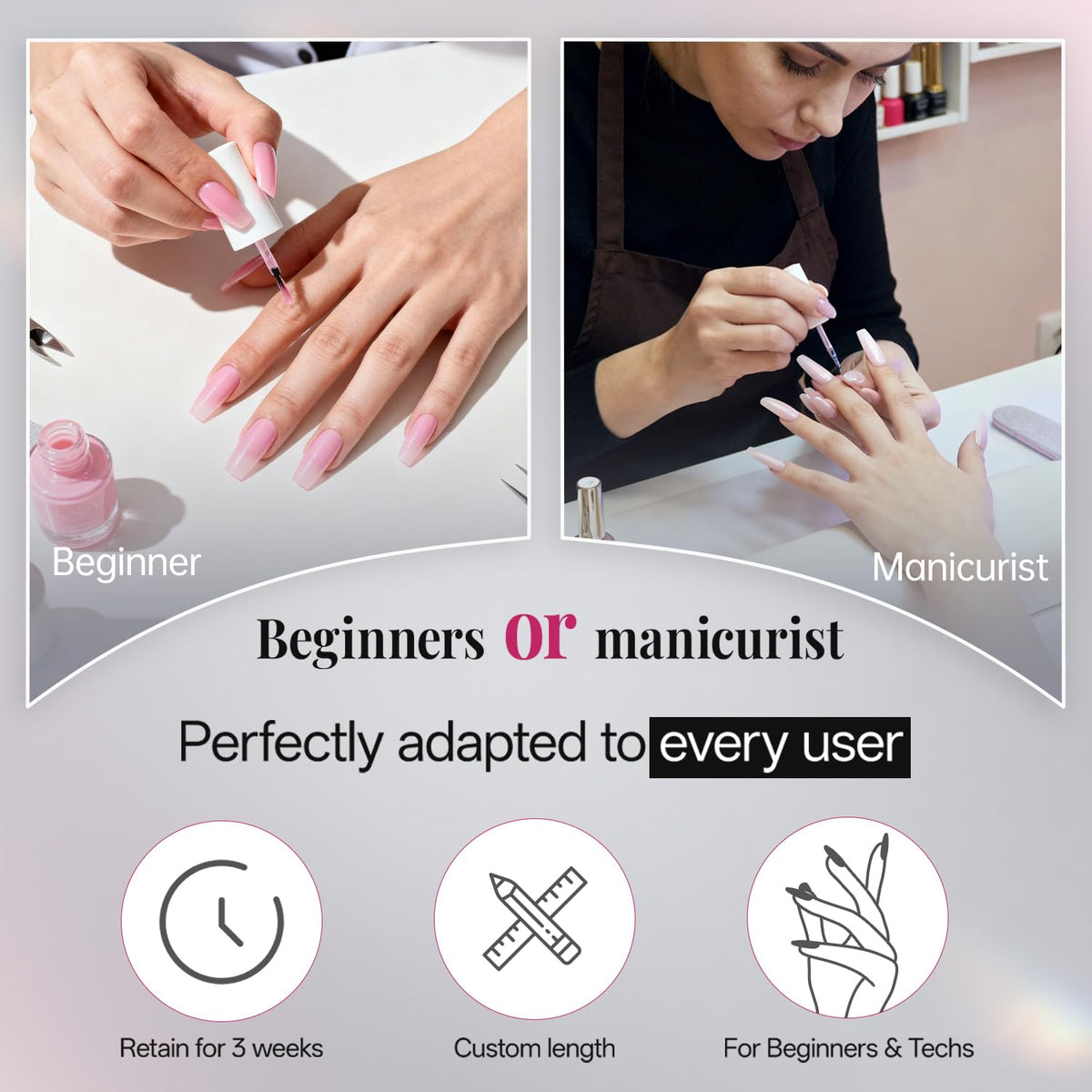 krofaue French Nail Tips 1008 Pcs, Clear Soft Gel Half Cover False Nails with 12 Sizes, Salon Quality Nail Extension Tips for DIY Nail Tips Art at Home for Women and Beginners (Clear & Natural)