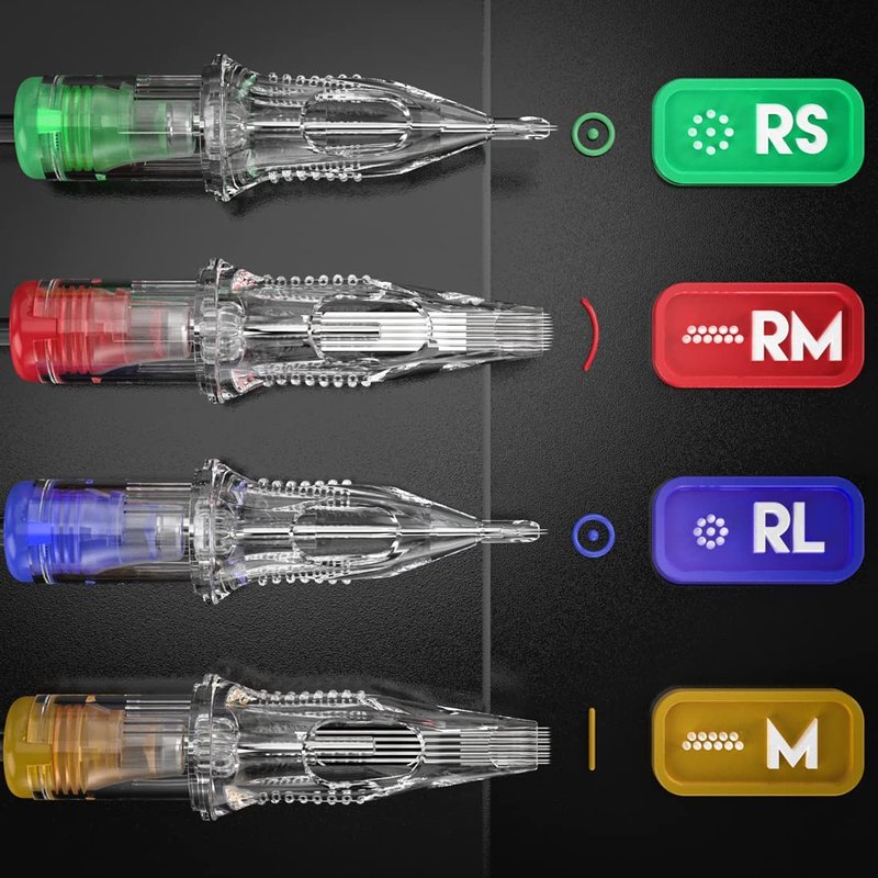 Dragonhawk Extreme Professional Tattoo Cartridge Needles #10 Assorted - 20Pcs 1003RL for Rotary Tattoo Pen Round Liner Smooth Ink Flow