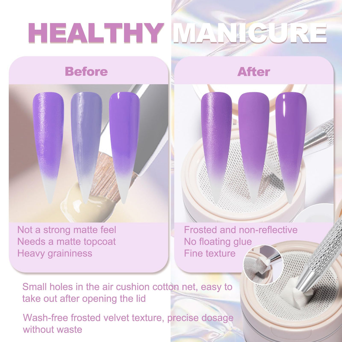 MKNZOME Patting Gel Polish Set, 6 Color Gradient Painting Gel Blooming Nails with Grabbing Pen, 100 Nail Sponges for Ombre, Nail Art Brushes, for Ombre French Manicure DIY Design, C