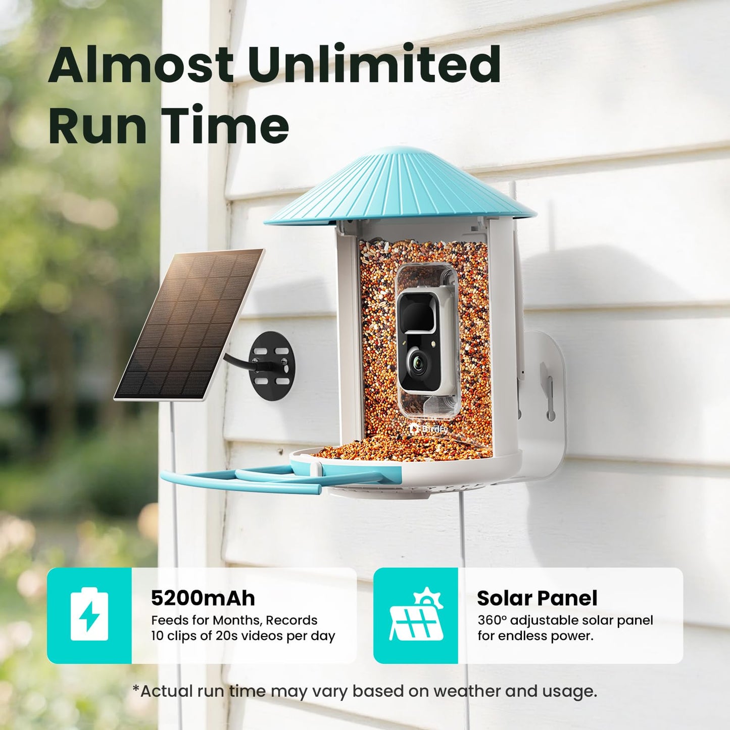 NETVUE by Birdfy Smart Bird Feeder with 2K HD AI Camera Solar Powered, Wireless Wildbird Watching, Live Stream&Color Night Vision, Auto-Capture & Notify, Free Cloud Storage(AI by Subscription)