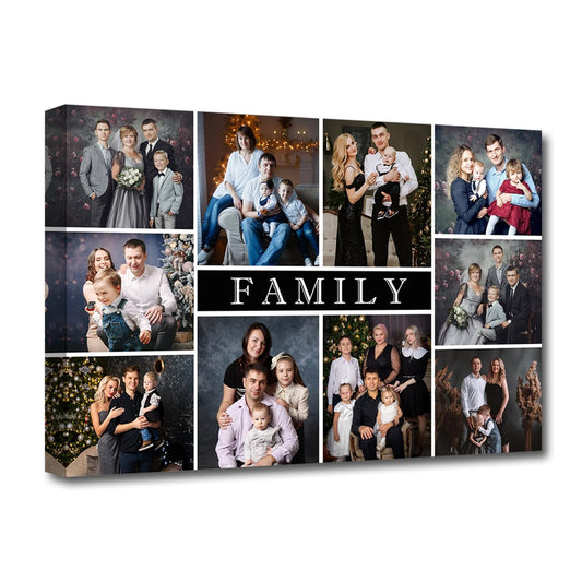 CXHOSTENT Collage Canvas Prints with Your Photos Personalized Multi Pictures for Wall Customized Collage Photo Canvas Wall Art For Home Decor Framed (Custom-A6, 8.00" x 12.00")