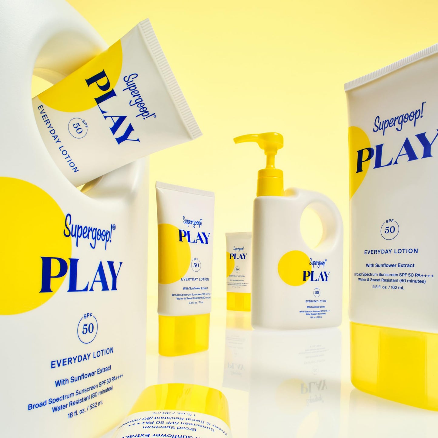 Supergoop! PLAY Everyday Lotion SPF 50 - Broad Spectrum Body & Face Sunscreen - Great for Active Days - Fast Absorbing, Water & Sweat Resistant - 2.4 fl oz