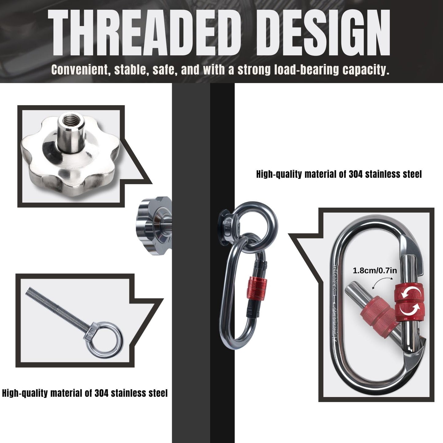 Squat Rack Attachments for Strength Training Equipment | Attachments for Power Cages & Squat Racks | Fits 2"x2"" & 3""x3"" Frames (1/2"" & 1"" Holes) | Ideal for Resistance Bands & TRX Training (2 PACK)"