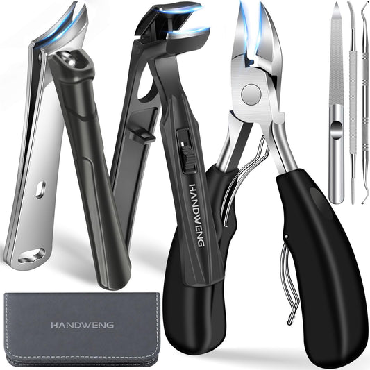 2026 Toenail Clippers for Seniors Thick Toenails, Angled Head Large Toe Nail Clippers for Thick Nails for Men, Heavy Duty Ingrown Toenail Clippers with Wide Jaw, Slanted Nail clippers with Long Handle