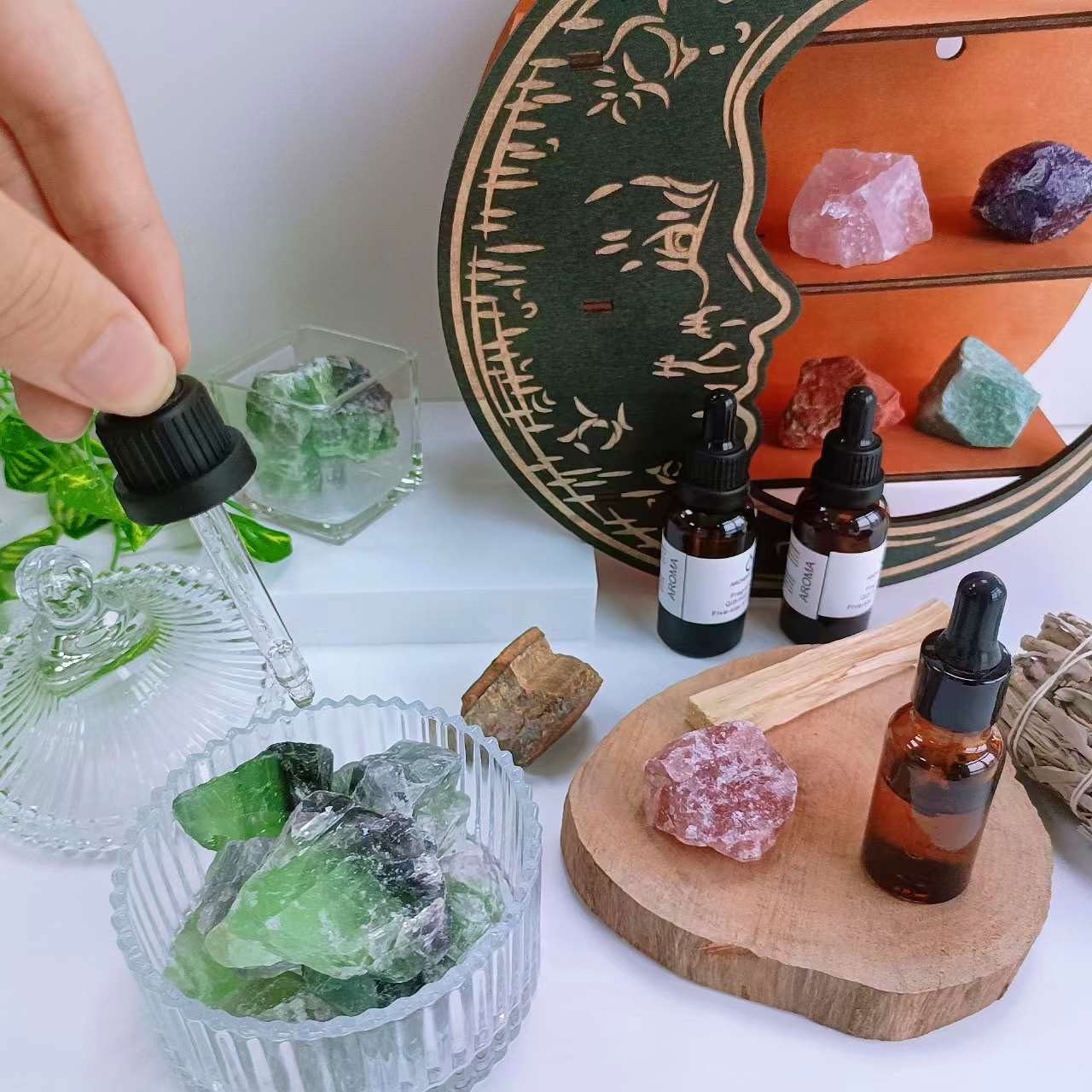 LAIDANLA Fluorite 2" Natural Rough Stones Crystal Large Raw Crystals Bulk Healing Gemstones for Reiki Healing Tumbling Fountain Rocks Wire Wrapping Decoration Cabbing Lapidary 4PCS 0.55lb
