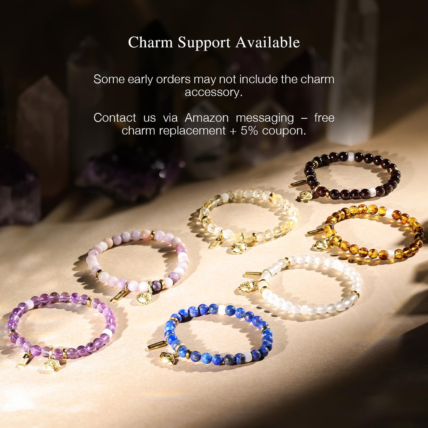 MesoAura Natural Garnet Bracelet – handmade Crystal Healing Jewelry for Women & Men – Root Chakra Balance, Vitality & Courage Energy Stone – Zodiac Capricorn Aquarius – Spiritual Gemstone Beaded Bracelet (Crown Chakra – Amethyst Arpeggio bracelet)