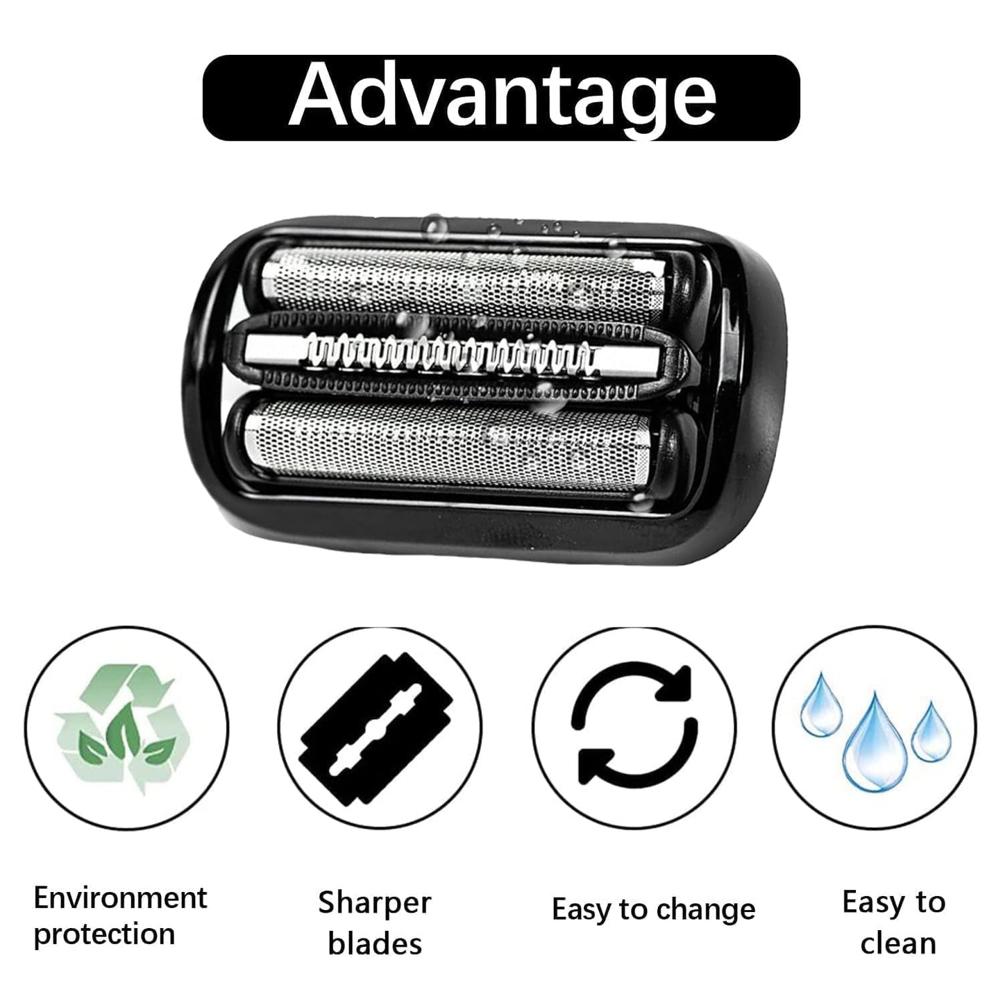 53B-Series 5 and Series 6 Replacement Head Compatible with Braun Series 5 Electric Shaver Razor,53B Blades for Braun S6 and S5 Replacement Foil and Cutter for 6020s,5020s,5018s,5050cs,6020s,6040cs