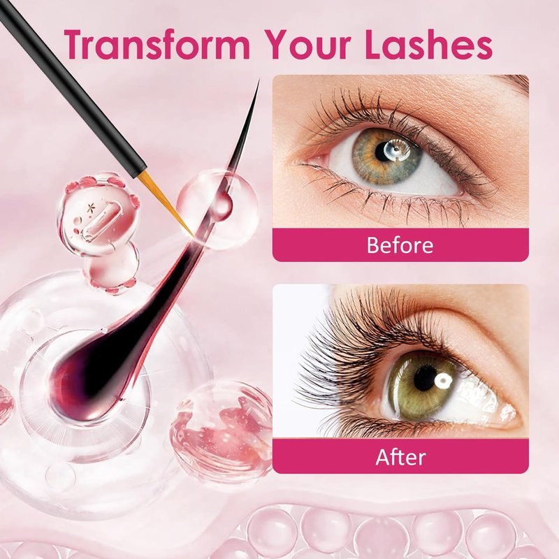 Lash Serum for Eyelash Growth: Premium Eyelash Growth Serum with Advanced Formula to Boost Longer Fuller and Thicker Lashes and Eyebrows - Gentle & Vegan for Sensitive Eyes(8ML)