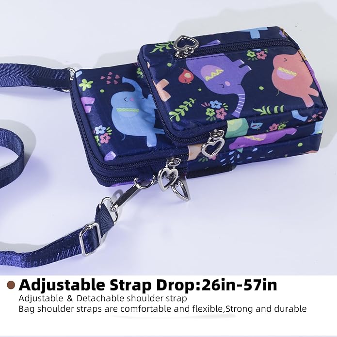 JANKS Small Crossbody Bag for Women - Mini Phone Purses with Crossbody Strap and Wallet - Nylon Arm Bag