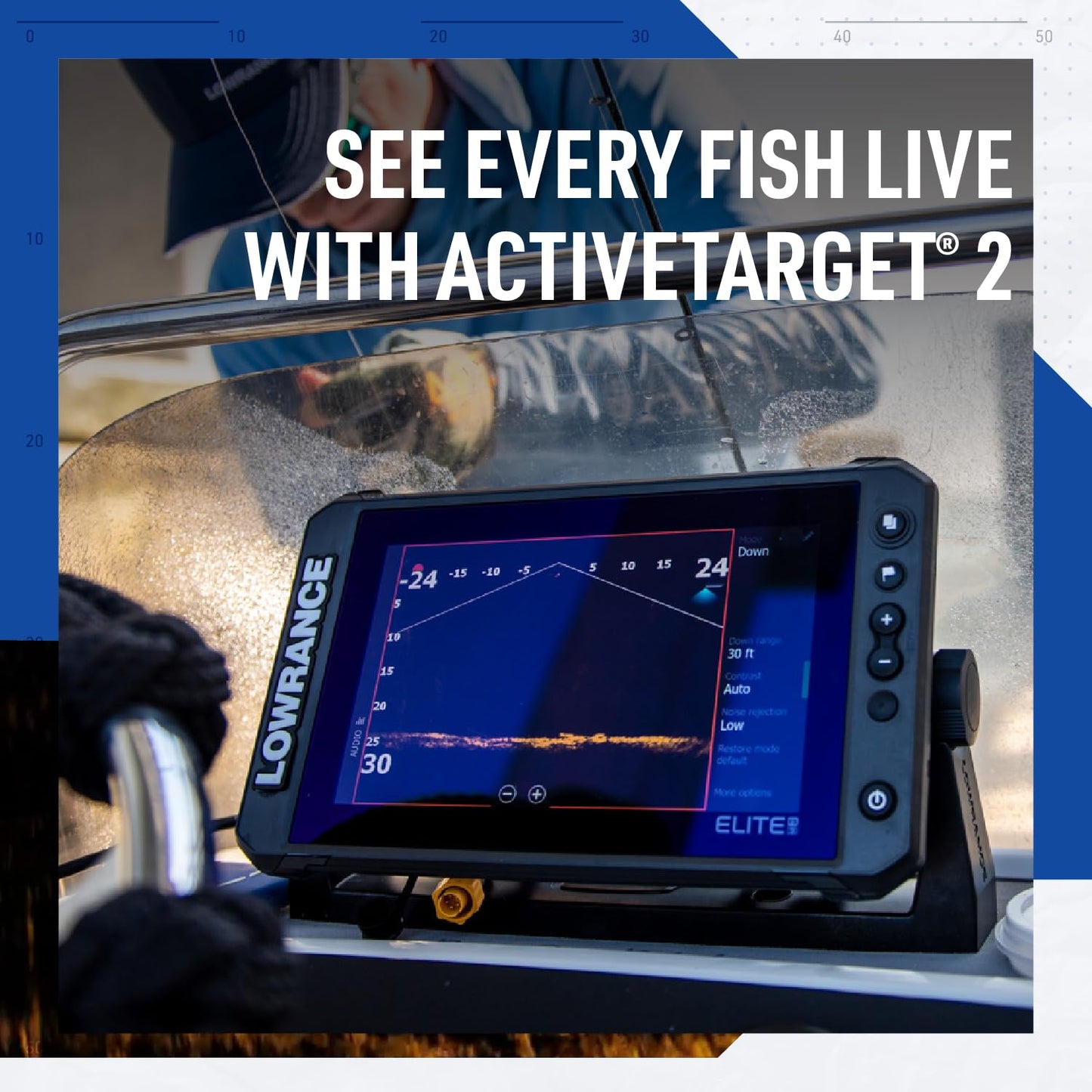 Lowrance Elite FS 10 FishFinder/Chartplotter with Active Imaging 3-in-1 Transducer and Preloaded C-MAP Discover OnBoard Charts, 10-inch IPS Touchscreen Display, Black, 000-16430-001