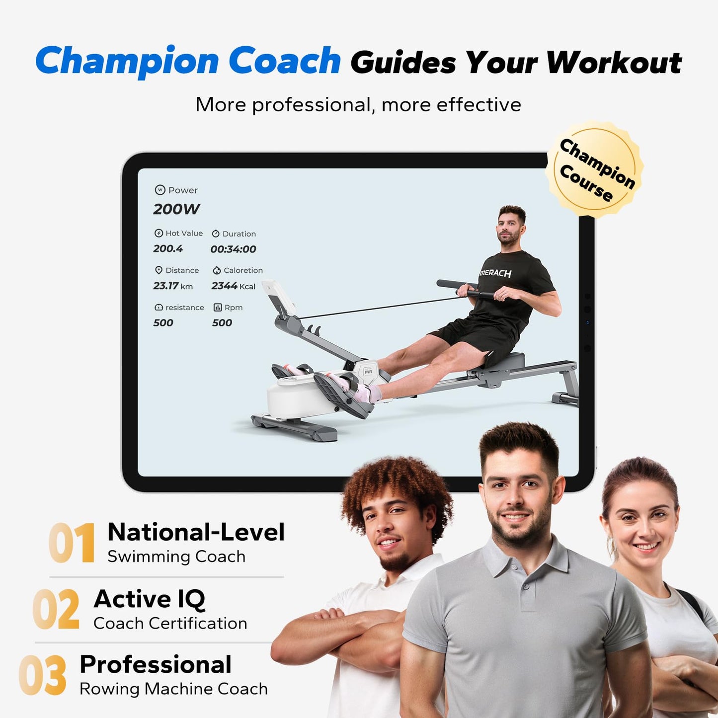 MERACH Foldable Rowing Machines for Home, Magnetic Rowing Machine with 16-Level, Compact Row Saves 20% Space, 350 LBS Load Capacity, MERACH App and 1000+ Champion Coaching Course & Games(White)