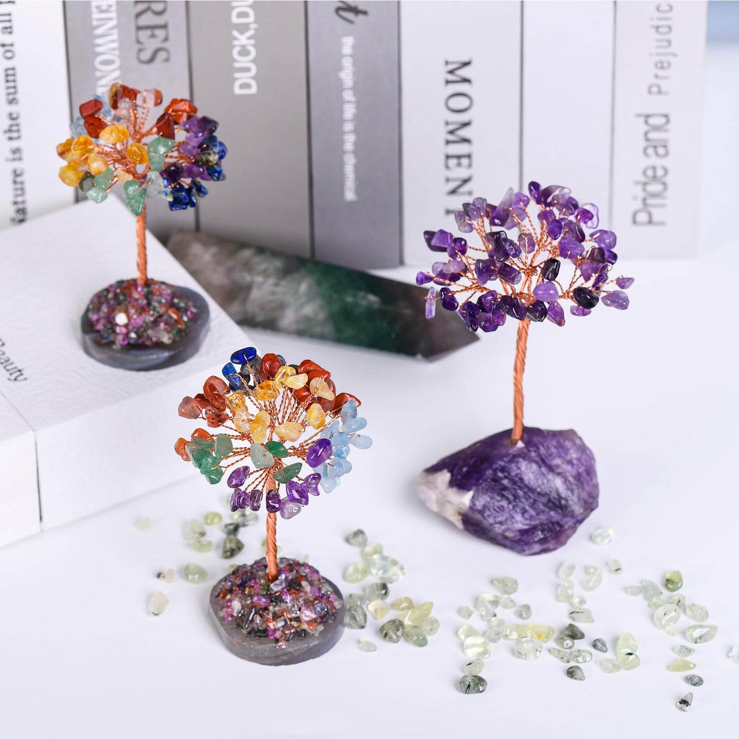 Ytbeoxk Amethyst Crystal Tree of Life,Money Tree Decorations,Crystals and Healing Stones,Reiki Positive Energy Gemstones,Purple Room Office Desk Feng Shui Decor Meditation Gifts for Women
