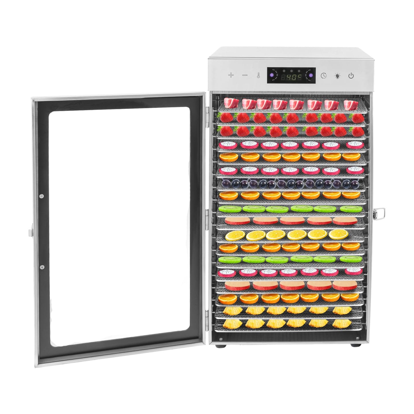 Commercial Dehydrator Large Dehydrators for Food and Jerky, 800W 18 Trays Commercial Electric Food Dehydrator Machine Stainless Steel Meat Dehydrator Fruit Dryer, 86℉-194℉ & 24Hour Timer