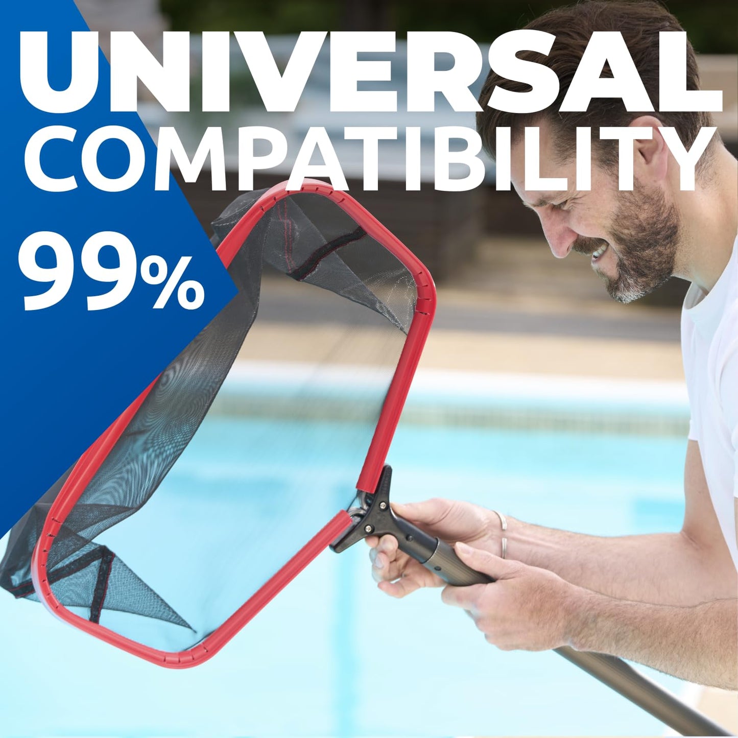 ProTuff 19" Fine Pool Net for PROS – “490 Promise” Unlimited Unconditional Replacement – Cleans 3X Faster Than Vacuum – Wide Pool Skimmer Net with Deep Bag for Easy Maintenance of Leaves, Bugs, Debris