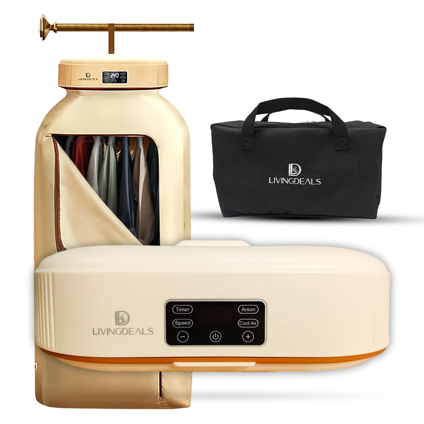 Portable Clothes Dryer - Mini Compact Foldable Electric Laundry Drying Machine with Dry Bag & Timer - Small Quiet Fast-Drying for Apartment, RV, Travel, Home - Holds 12+ Items, Energy Saving