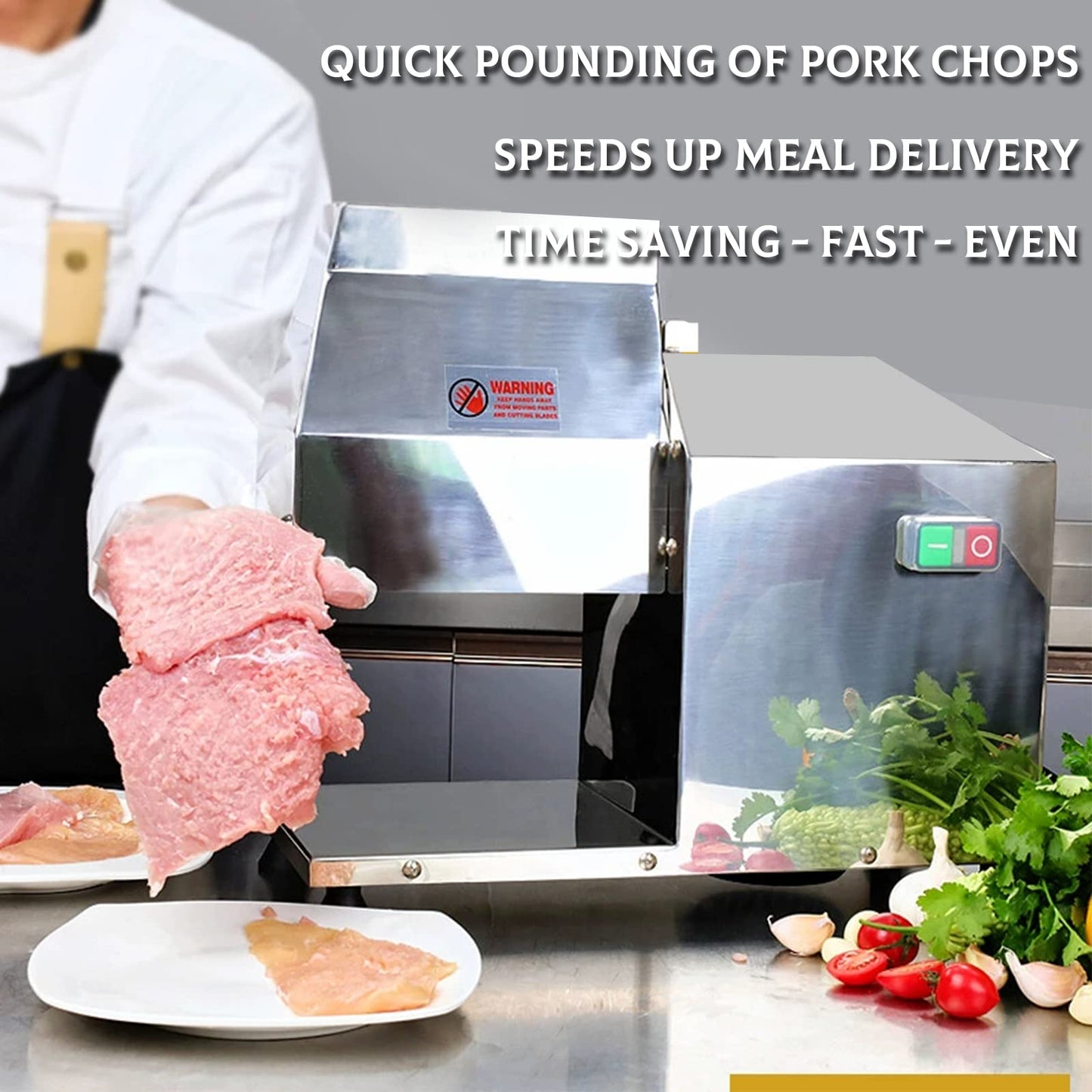Li Bai Commercial Meat Tenderizer Electric 110v Heavy Duty Meat Grinder with Stainless Steel Body 350w for Commercial Restaurant Kitchen Use