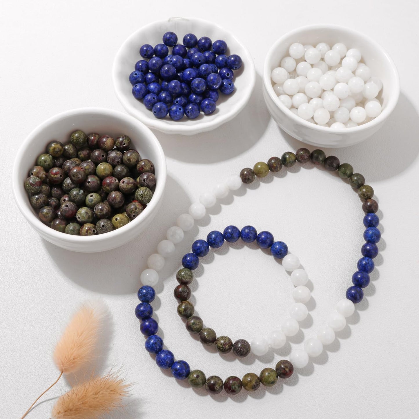 Risyfjew 100PCS 8mm Natural Lapis Lazuli Beads Gemstone Round Loose Beads for Jewelry Making Chakra Crystal Stone Beads for Bracelets Necklace Earrings Making Supplies (100pcs/Strand)