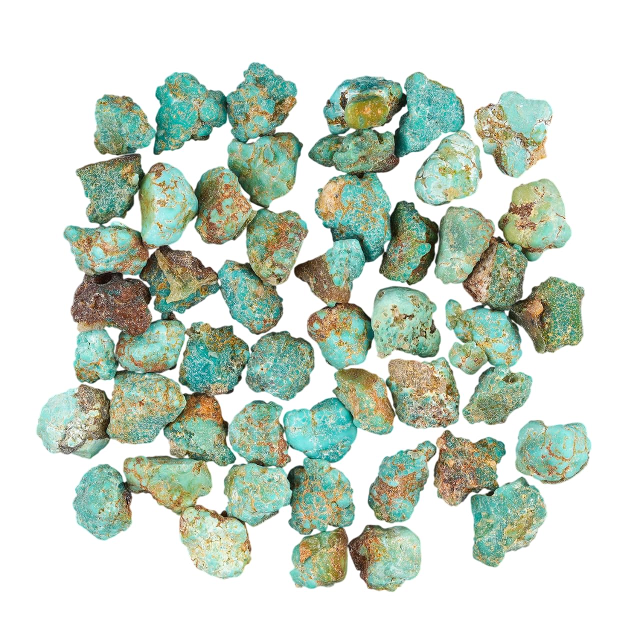 CRYSTALIS Wholesale Bulk 50pcs Arizona Copper Turquoise Natural Raw Crystals, Loose Gemstone Rough Jewelry Making Supply, Chakra Healing Stones, DIY, Gem Collection (70+ carats) (4-8mm)