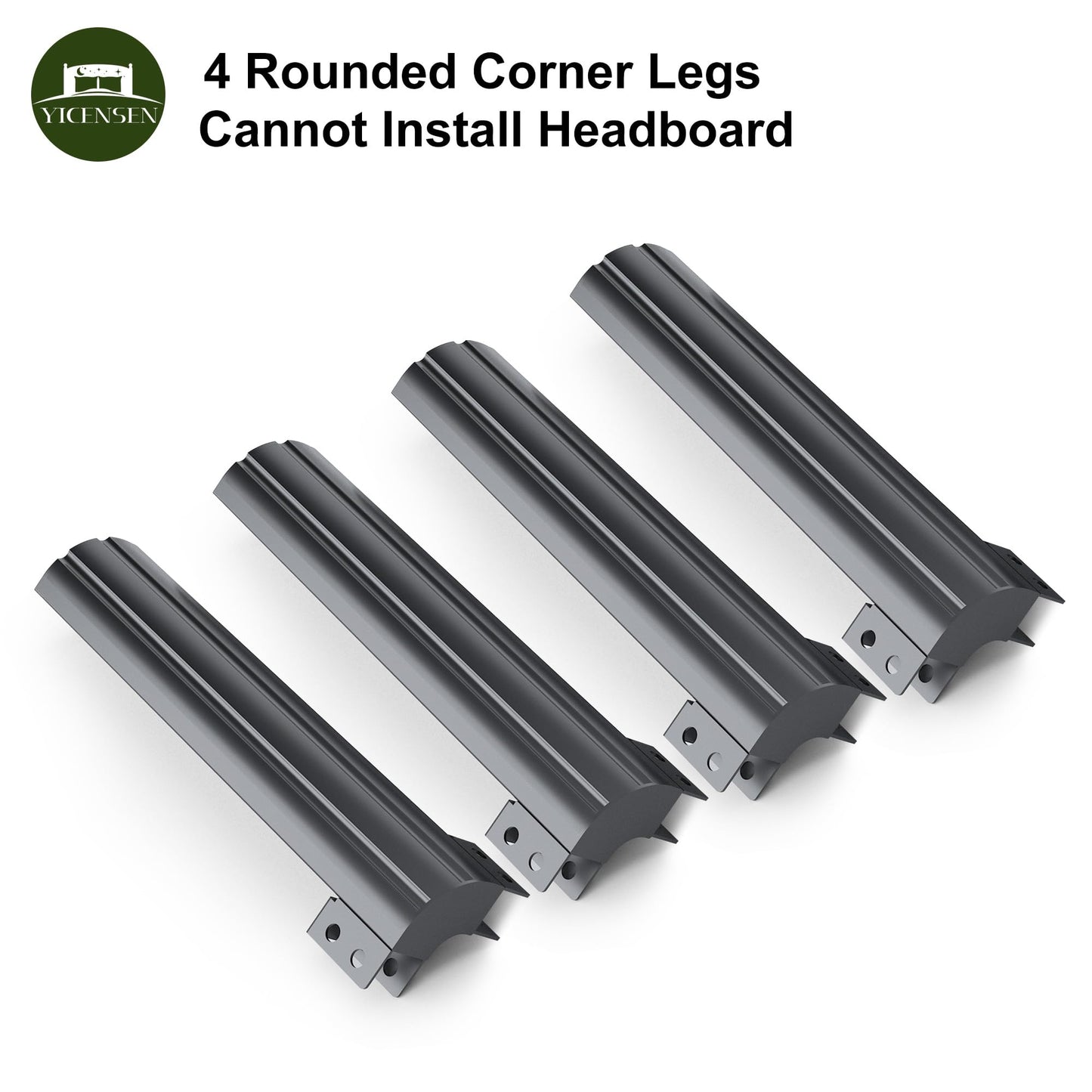 Yicensen 22 Inch High Queen Bed Frame Rounded Corner No Box Spring Needed, Heavy Duty Metal Queen Size Platform Bed Frame, Easy Assembly, Noise Free, Black