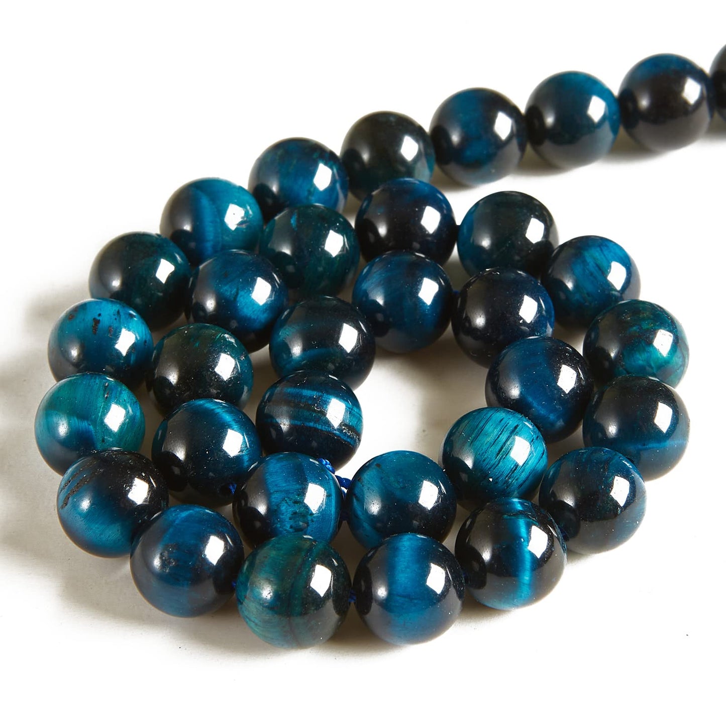 100pcs 6mm Aquamarine Tiger Eye Beads Natural Gemstone Beads Round Loose Beads for Jewelry Making