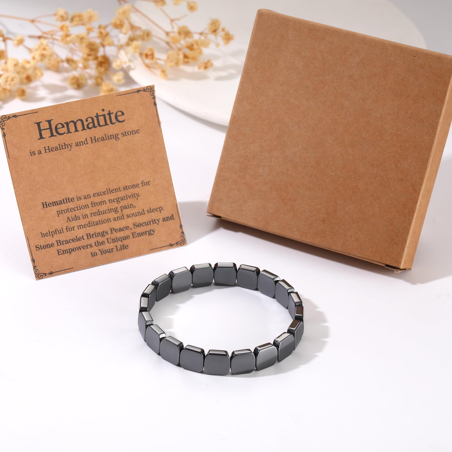 DONYUDE Fathers Day Bracelets Gifts for Stepdad Hematite Bracelet for Men Stepdad Gifts from Daughter Son Hematite Grounding Bracelet Reignite Masculine Energy Birthday Motivational Gift Jewelry